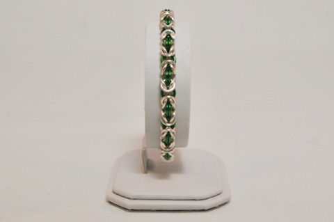 *Byzantine Bracelet in Green and Silver Enameled Copper